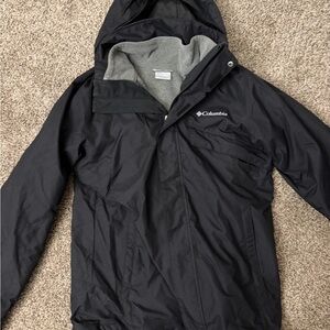 Columbia Men's Dark Hooded Raincoat